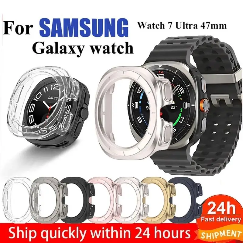 Premium Hard PC Frame Bumper Case with Screen Protector for Samsung Galaxy Watch 7