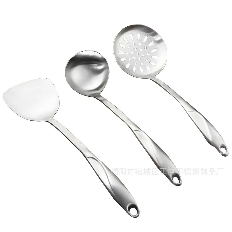 

2 Pieces 304 Stainless Steel Slice Soup Ladle Colander Filter Spoon Spatula Kitchenware