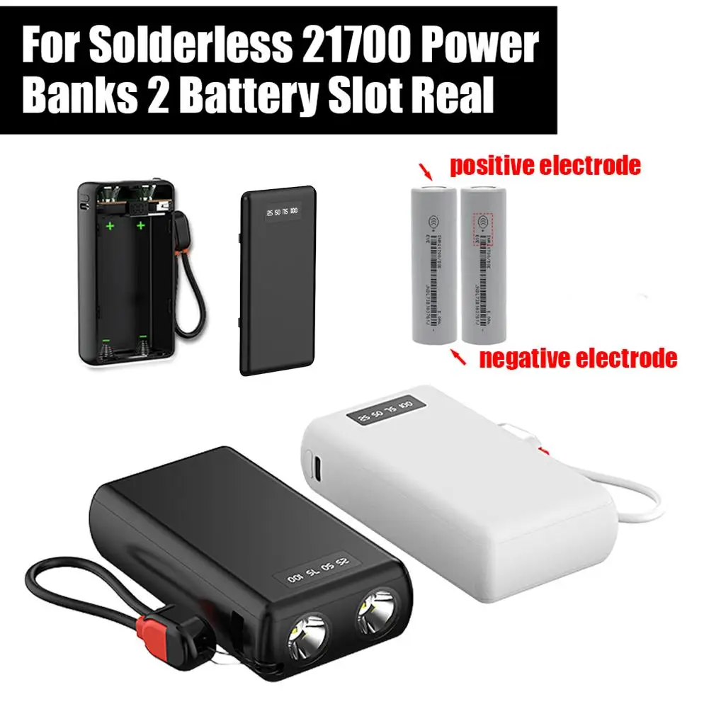 파워 뱅크 케이스 타입-C 5V2A 양방향 충전 10W 스냅온 디자인 LED 디스플레이 듀얼 라이트 과충전 방지