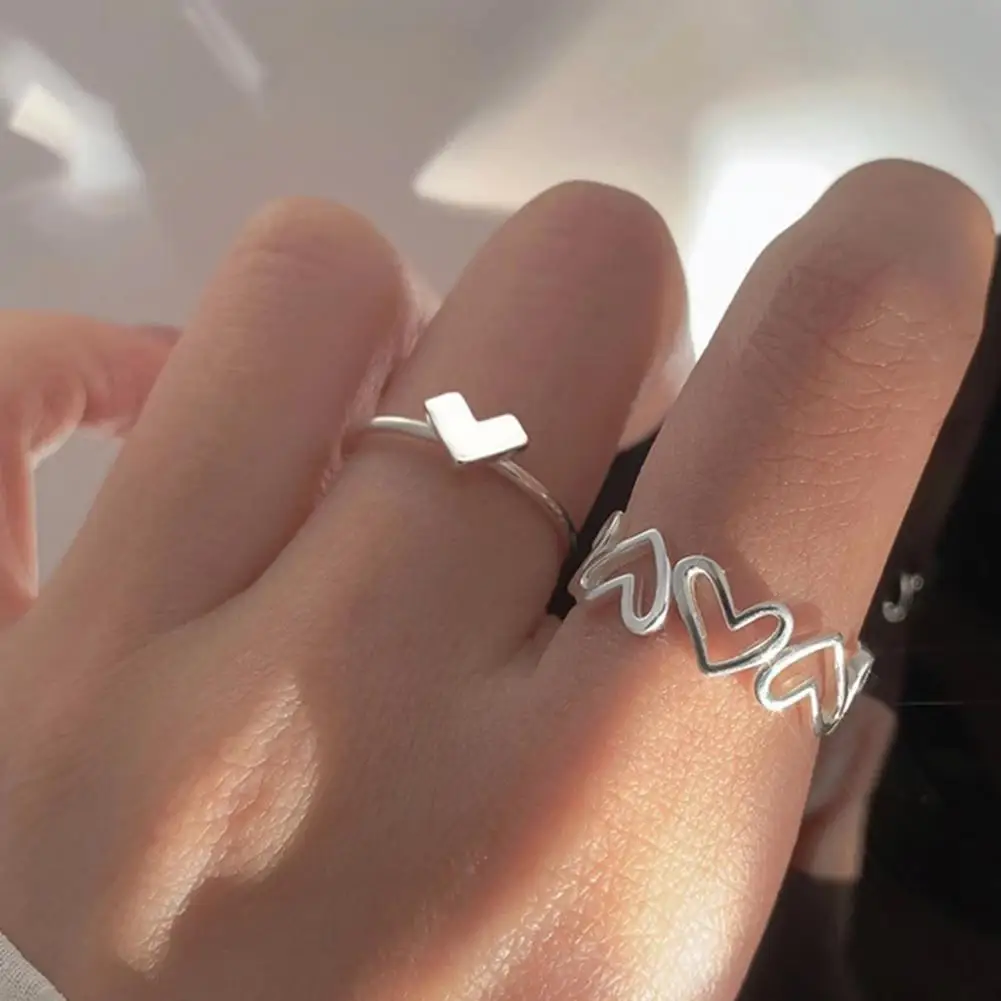 Index Finger Ring Stylish Electroplating Opening Ring Ladies Women Ring  Ins Style Adjustable Ring Fashion Jewelry 5