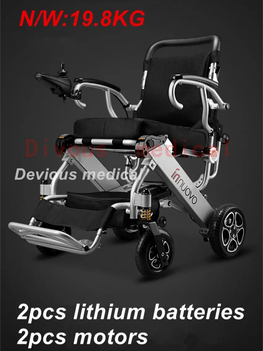 Electric Wheelchair Ultralight N/W 19.8kg Power Wheelchair Portable Lightweight Stroller for Elderly Disable Walker