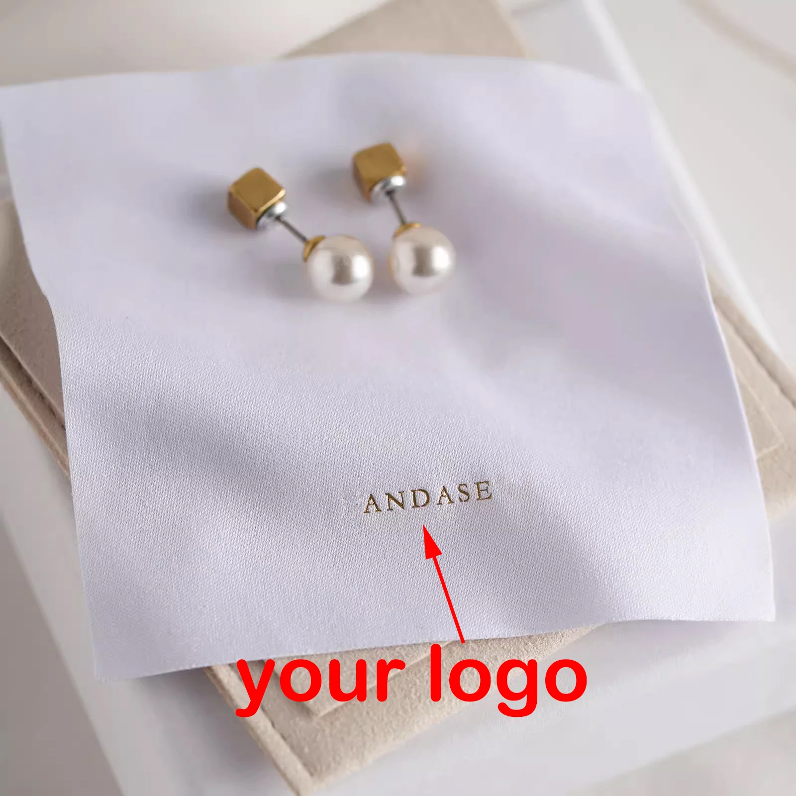 Custom Logo Silver Polishing Cloth Polyester-nylon Composite Microfiber Fabric Jewelry Cleaning Cloth Small Business Store Name компьютерное кресло для геймеров arozzi verona signature soft fabric gold logo verona sig sfb gd