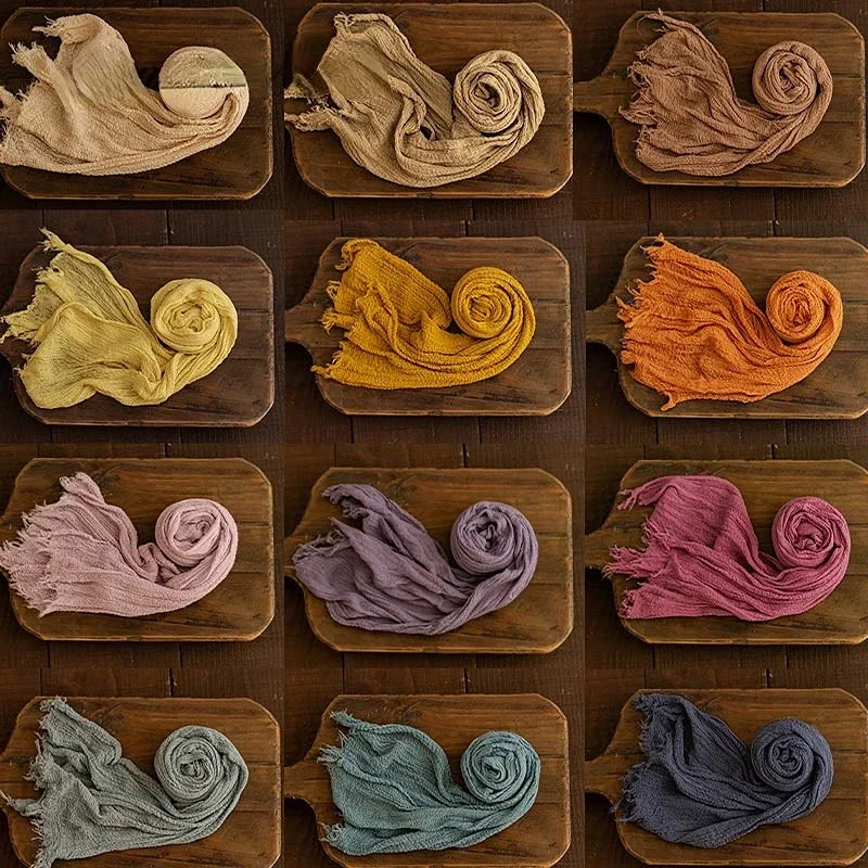 Esticável Algodão Swaddling Basket Backdrop, Recém-nascidos Fotografia Props, Soft High Wrap, Bebês Acessórios, 32 Cores