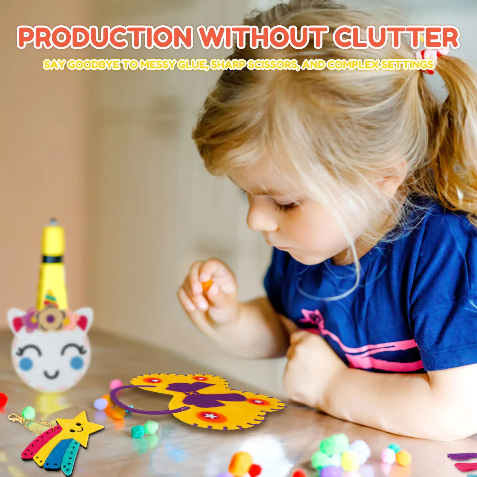 8Pc Kids Sewing Kit Hand DIY Felt Sewing Kit Educational Toy Craft Material Bag for Beginner Learn Handmade Felt Pack Set