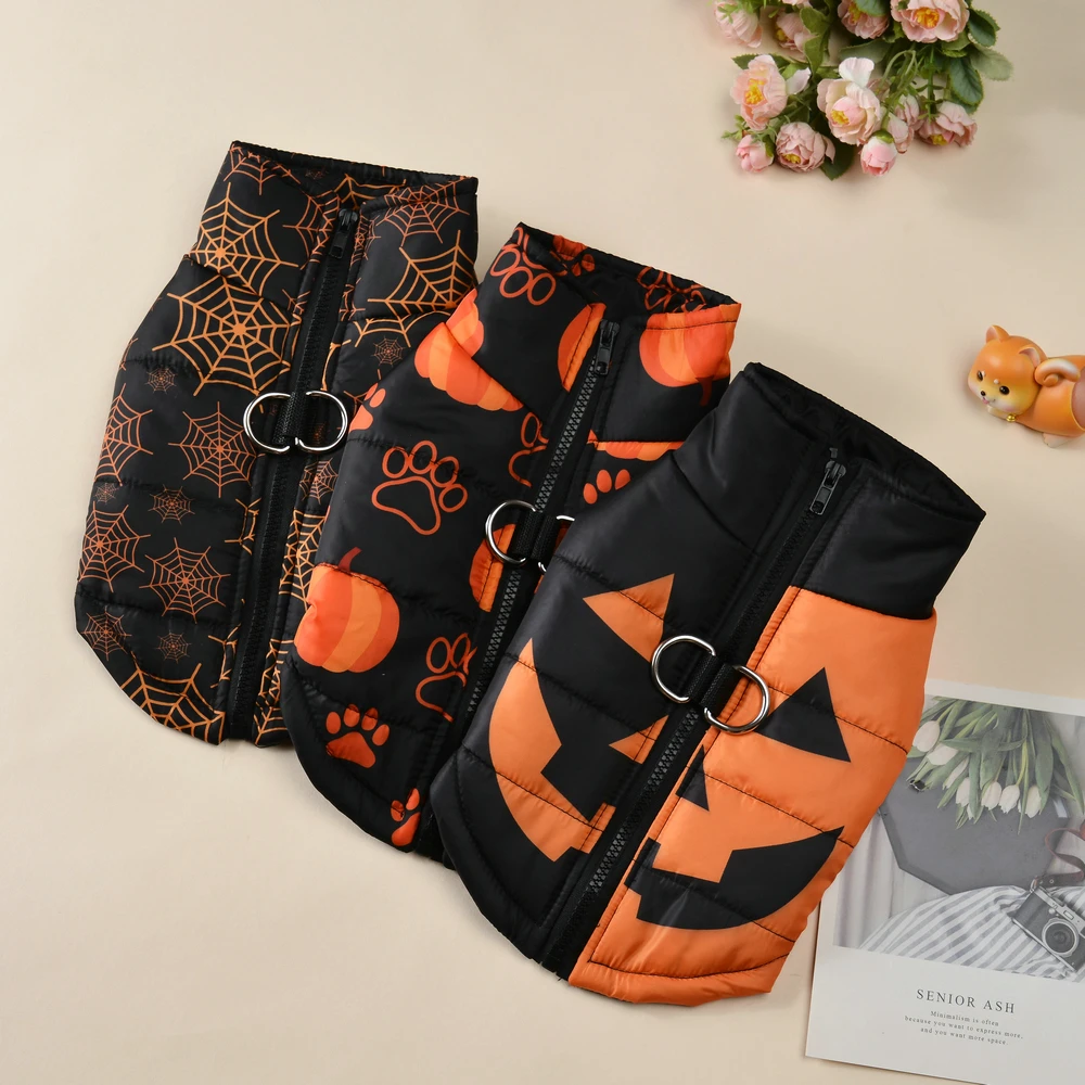 Halloween Dog Clothes Winter Warm Puppy Vest Jacket For Small Dogs Cats Outdoor Waterproof Pet Coat Chihuahua Costume Apparel Halloween Dog Clothes Winter Warm Puppy Vest Jacket For Small Dogs Cats Outdoor Waterproof Pet Coat Chihuahua Costume Apparel