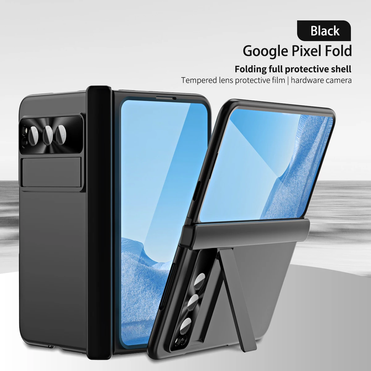 

Магнитный чехол с петлей для Google Pixel Fold, защитный складной чехол с защитой экрана, стеклянная пленка для Pixel Fold чехол