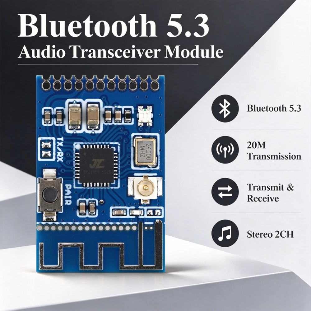Bluetooth 5.3 Audio-Transceiver-Sendermodul-Platine Stereo-Sound-Frequenzemission USB-Soundkarte zu BT-Modul