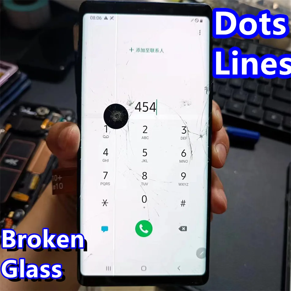 

Repair Edge Screen Separete Glass Practice LCD For Samsung Galaxy Note 9 N9600 N960F N960U Note9 Broken Glass Touch OK DOT LINE