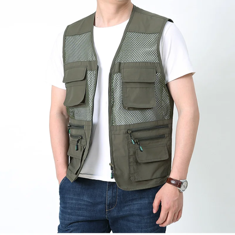 Vests of Men Military Jacket Man Vest Coat Men's Work Clothes Mountaineering Sweatshirts Motorcyclist Vest Outdoor