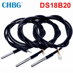 Водонепроницаемый датчик температуры резьбы CHBG DS18b20 из нержавеющей стали, 1/2/3 м датчик температуры, 18B20 кабель для Arduino