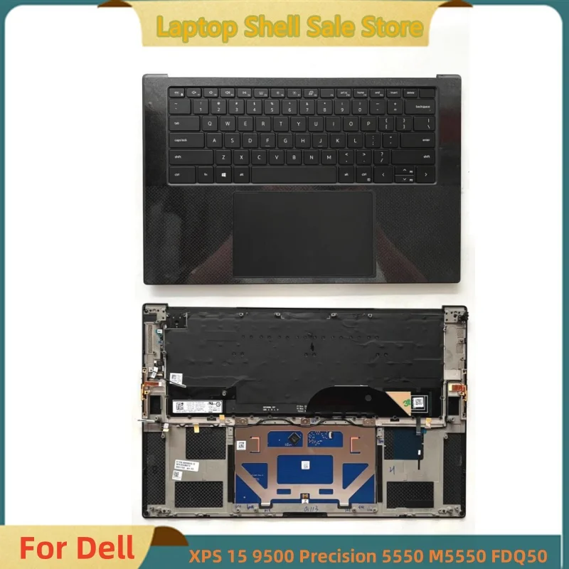 

New For Dell XPS 15 9500 Precision 5550 M5550 FDQ50 Upper Case Palmrest Cover Touchpad Keyboard Backlight 0DKFWH