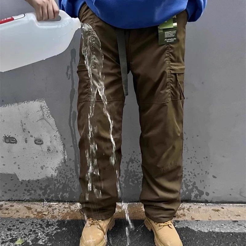 6XL Winter Cotton Padded Pants Men Plus Size Multi Pocket Work Cargo Pants Outdoor Windproof Warm Waterproof Soft Shell Trousers hiking pants