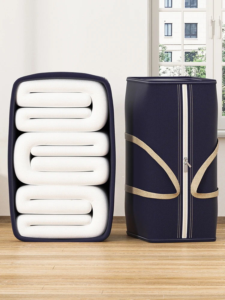 1PC large capacity moving doggy bag Clothes organizer bag Foldable quilt organizer bag Tidy dormitory bedroom 5