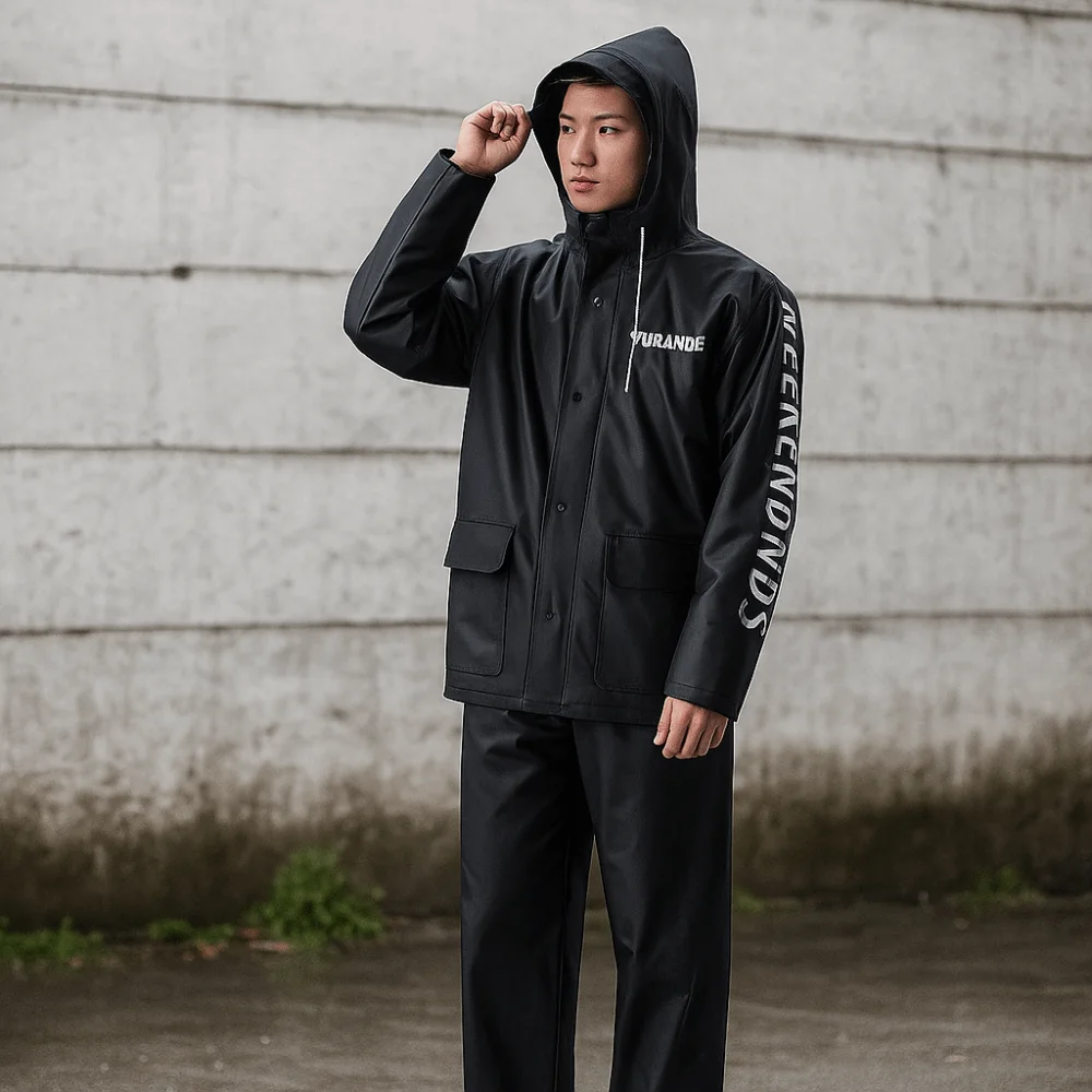 Waterproof Split Raincoat Heavy Rain Protection PVC Motorcycle Raincoat Set Thickened Portable Motorcycle Raincoat Rider Use