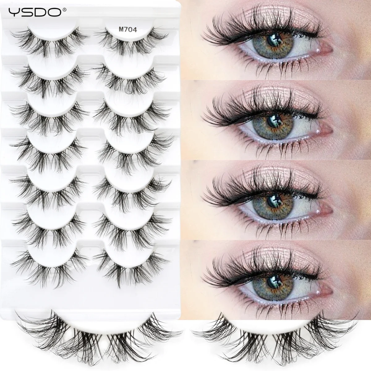 Faux Mink False Eyelashes Handmade Natural Long 3D Curly