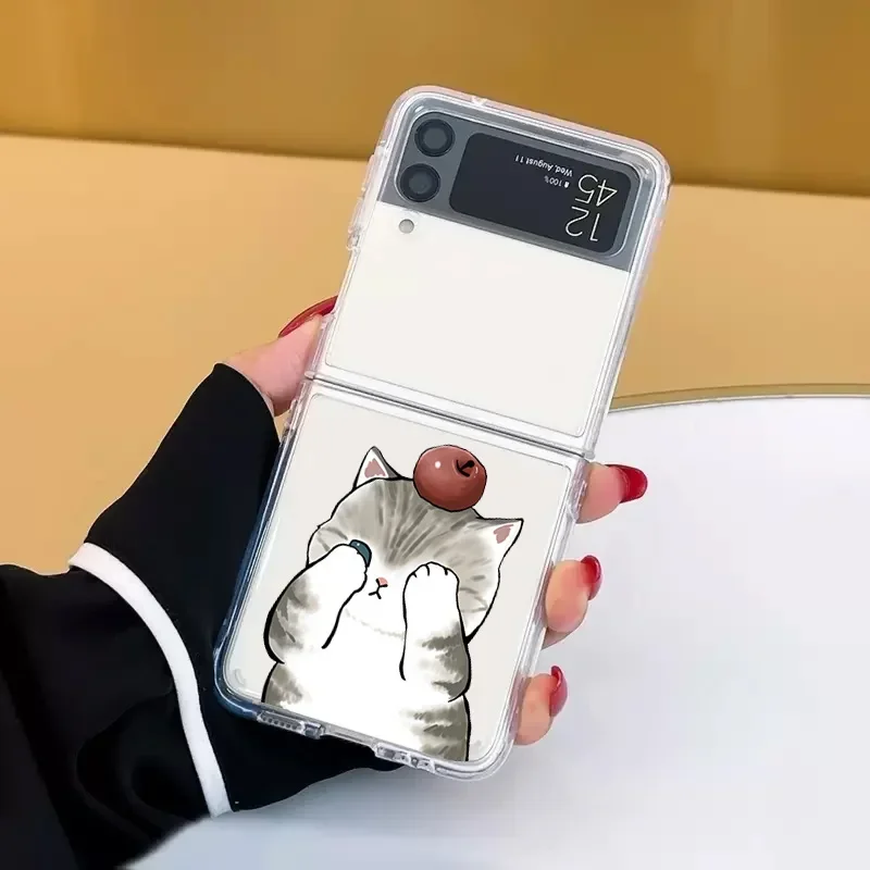 Cute Cat Couple Transparent Paired Phone Case