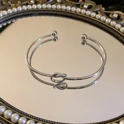 Vintage Woven Twist Stainless Steel Bracelet - Fashion Statement Jewelry Gift (Silver color)