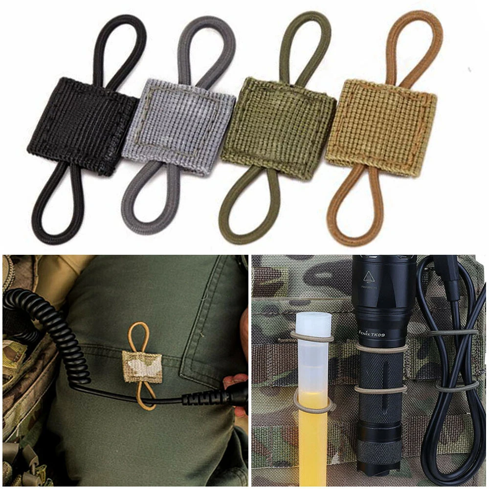 

4pcs PTT Antenna Stick Pipe Tactical Outdoor Tool Webbing Buckles Molle Ribbon Buckle Binding Retainer