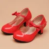 Girls Pu Leather High Heel Shoes Bowknot Girls Dress Shoes Girls Sandals Slide 3