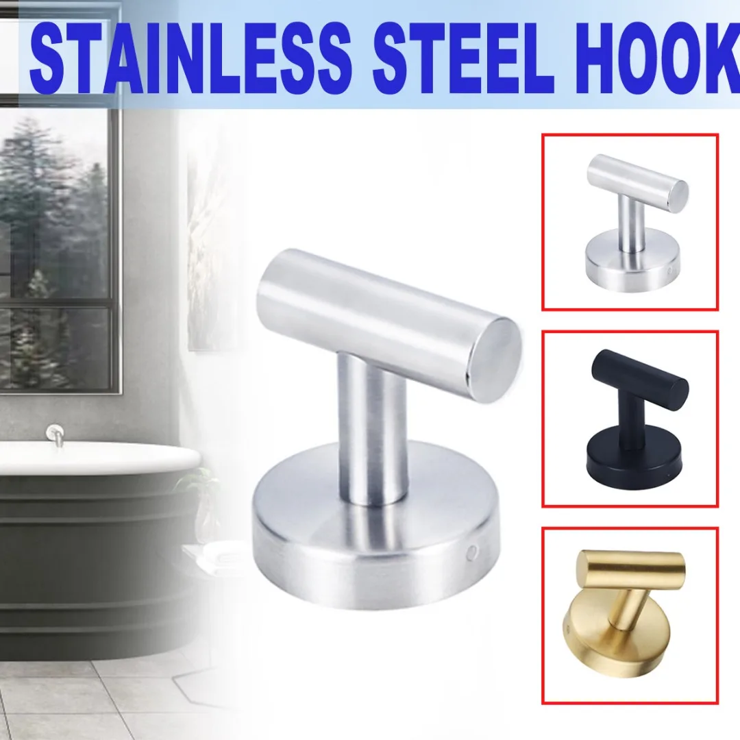 

Stainless Steel Towel Hook Portable Wall Mounted Single Hooks Practical Home Bathroom Clothes Rack Hanging Key Holder