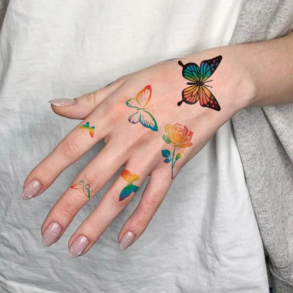 레인보우 페이스 스티커, 방수 임시 문신, 다채로운 패턴, 달 별 바디 아트, 팔 가짜 문신, 남녀공용 프라이드 데이, 10 개