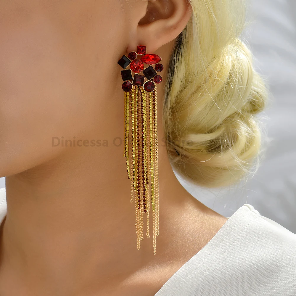 Boucles D'oreilles Femmes Strass Carré - Paire Neuve Avec étiquettes Argent Alliage