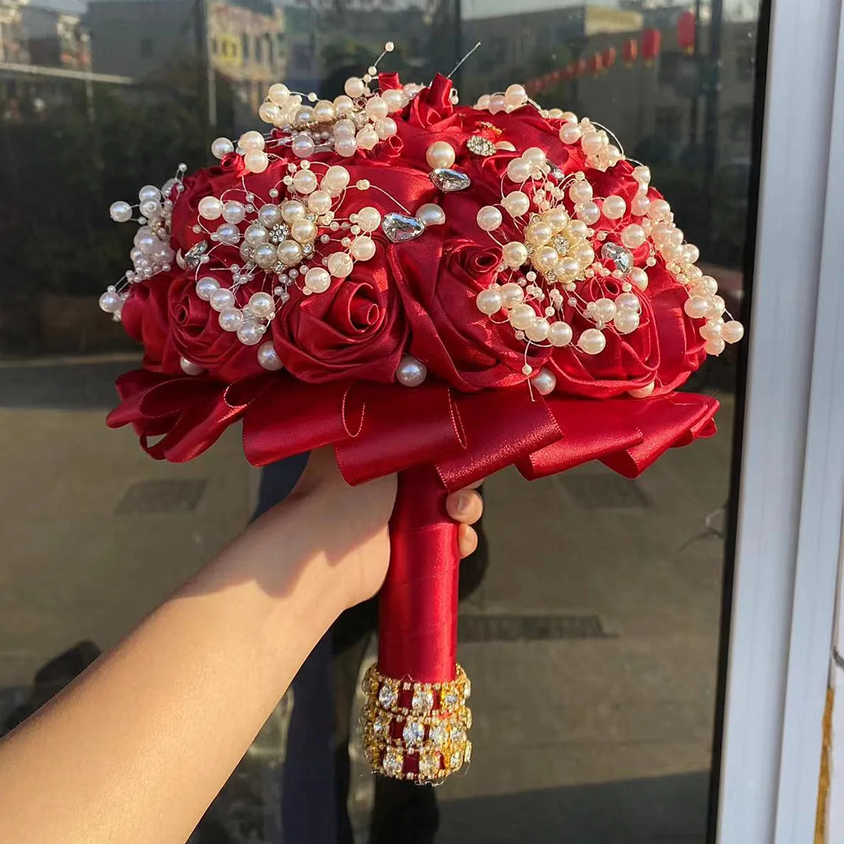 High Quality Many Style 22cm Handmade Bouquet For Bride And Bridesmaid Romantic Wedding Party Decoration Bridal Holding Flowers