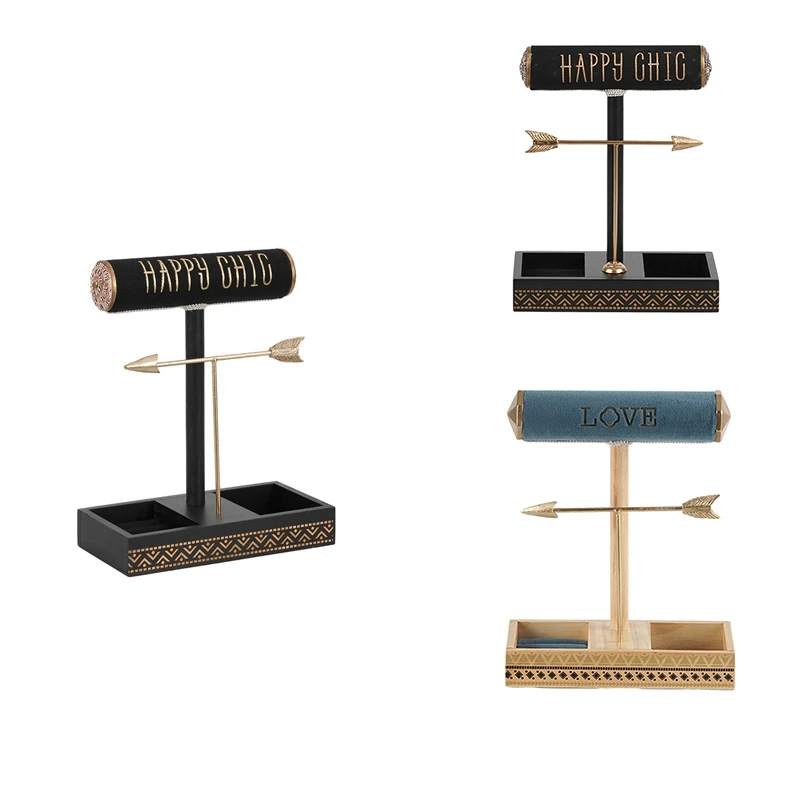 

Подставка для ювелирных изделий, подставка из массива дерева для хранения серег, ожерелий, колец, подставка для ювелирных изделий