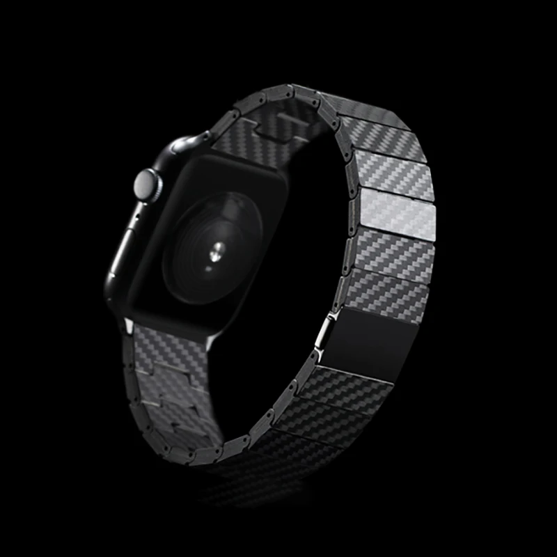 

Ремешок из углеродного волокна для Apple Watch Band, легкий звеньевой браслет для iWatch Series 5 4 3 6 SE 7, 45 мм 44 мм 42 мм 41 мм 40 мм 38 мм