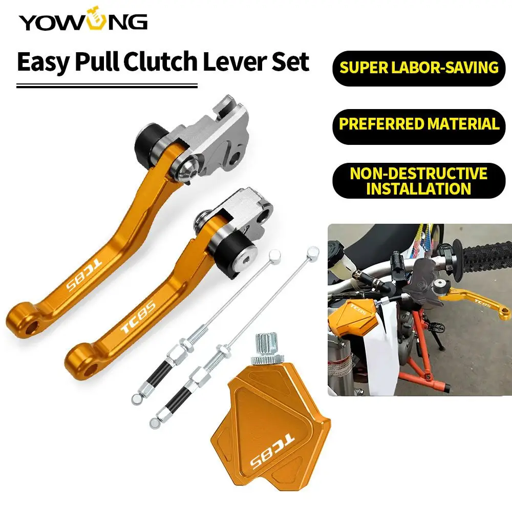 

Motorcycle Accessories Aluminum Dirt Bikes Easy Pull Clutch Lever Brake Lever System For HUSQVARNA TC85 TC 85 TC-85 2017 2018