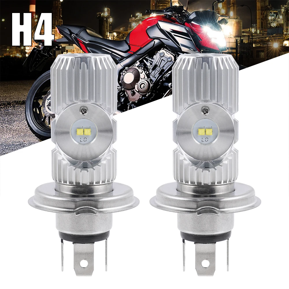 

Bevinsee H4 LED Moto Headlight Bulbs 9003 LED Lights For Motorcycle 1000LM 6500K White High Stability Moto Accessories Universal