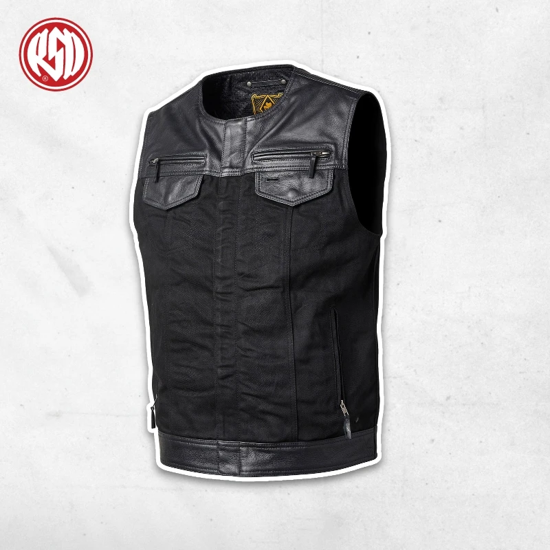 RSD Temple Gilet moto hommes Veste Original classique en cuir de Buffalo Vintage Gilet maille automne et hiver chaud imperméable 1 RSD Temple Gilet moto hommes Veste Original classique en cuir de Buffalo Vintage Gilet maille automne et hiver chaud imperméable 1