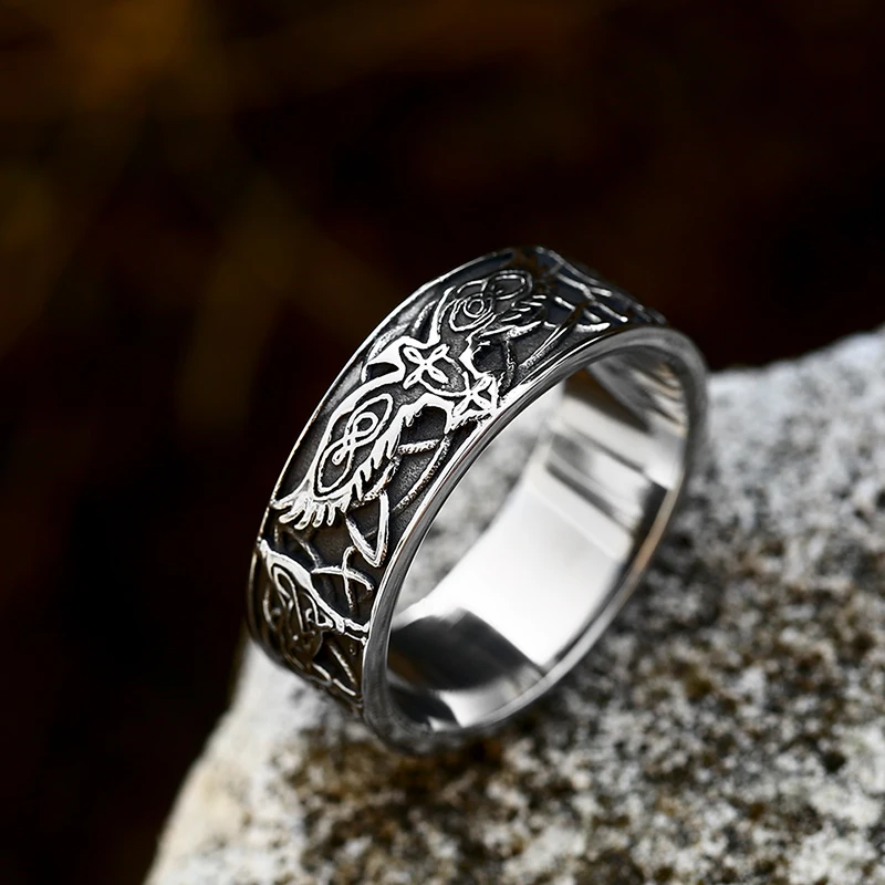 Beier New Designs 316L Stainless Steel Classic Punk Animal Totem Viking Ring High Quality Jewelry LLBR8-712R