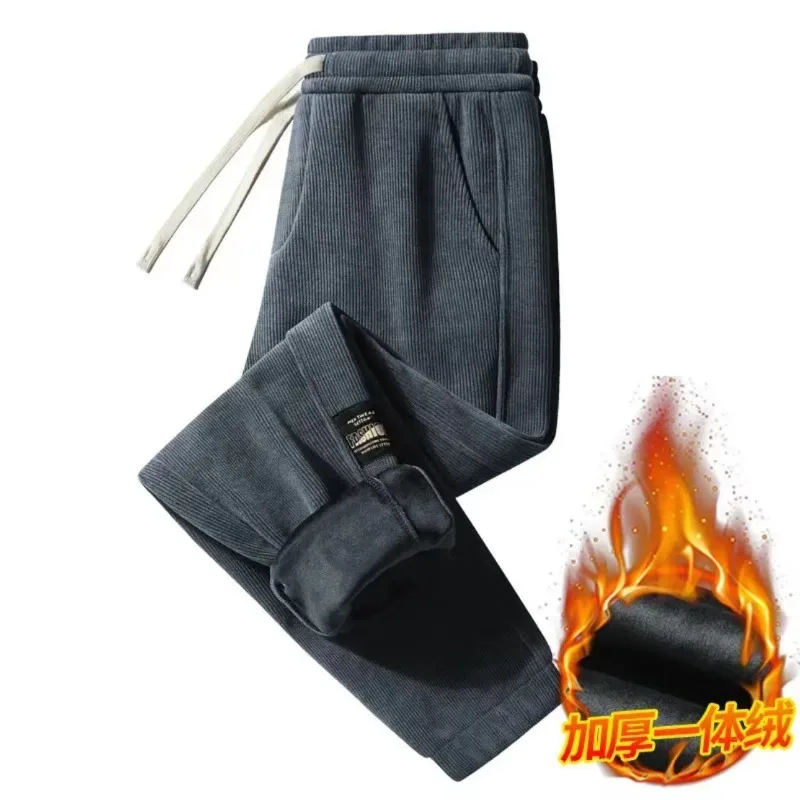 Pants Corduroy Men's Thick Casual Outdoor Warm Fashionable Stretch Sports Joggers Comfortable Bound Feet Sweatpants casual pants,sports pants,casual sports pants,corduroy pants
