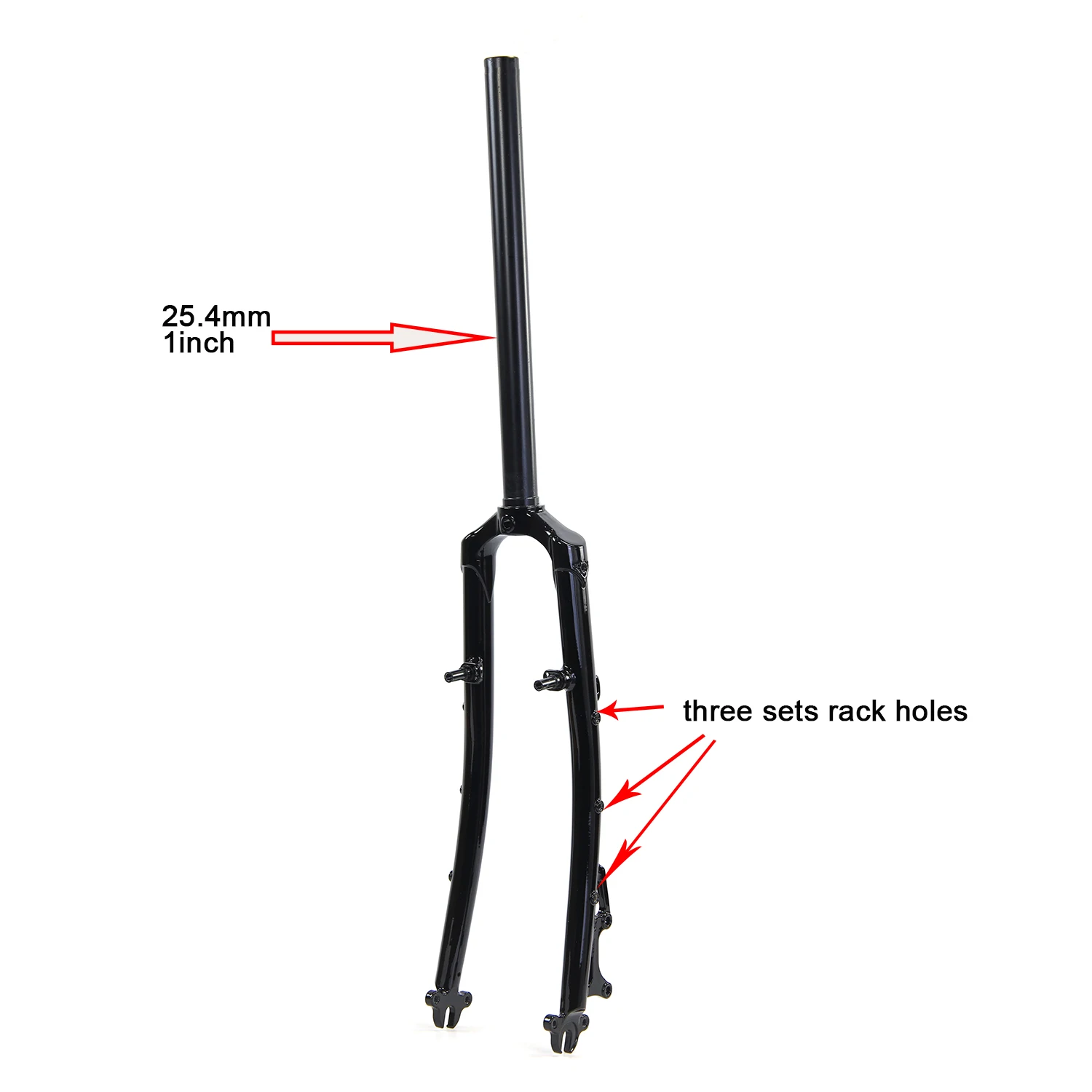 SILVEROCK 26" Chromoli Stahl Tourenrad Starre Gabel 1 Zoll 25,4 mm 1" Scheiben-V-Bremse Gewindelose Chrom-Rennradgabeln Klassisch – Detail 1