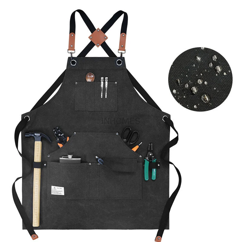 

Custom Logo Waterproof Canvas Outdoor Carpenter Garden Apron Cafe Chef Shop Hairdresser Barber BBQ Kitchen Restaurant Apron