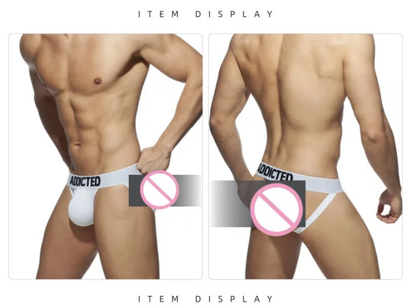 Description Picture 3 of itemMen Underwear Cotton Men's Jockstraps Open Back Underpants Backless Jocks Gay Men's Jockstrap Bikini Slip Men's Tanga String