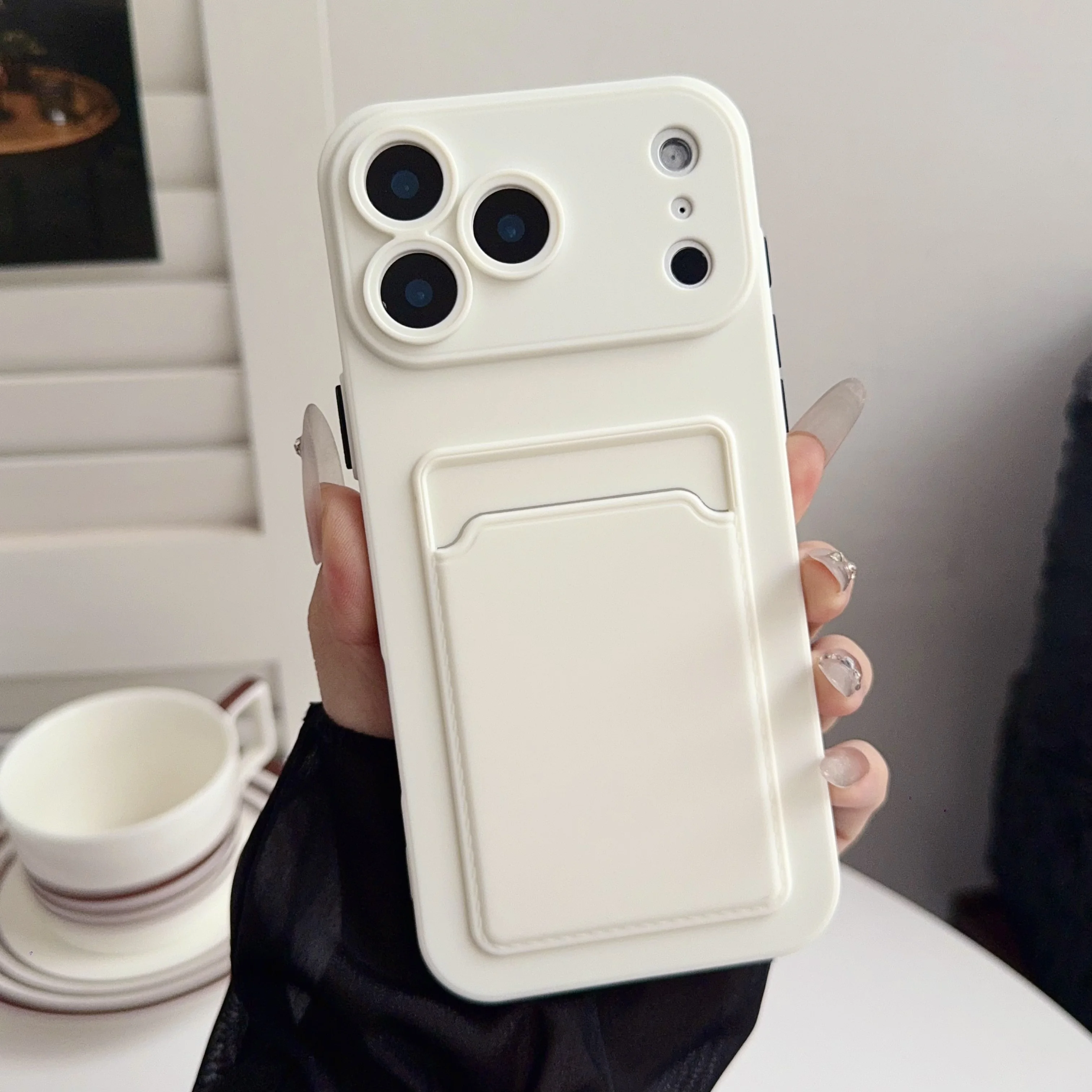 Luxury Soft Silicone Wallet Card Holder Phone Case with Slot Bag