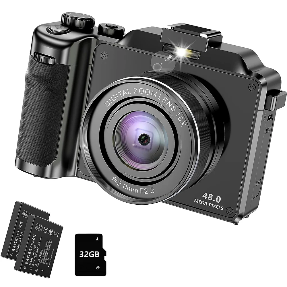 Komery Dual Lens Digital Photography Camera 4K Wifi Webcam Camera Vintage Vlog Videoregistratore Youtube 48Mp Videocamera Conchiglie Fai Da Te