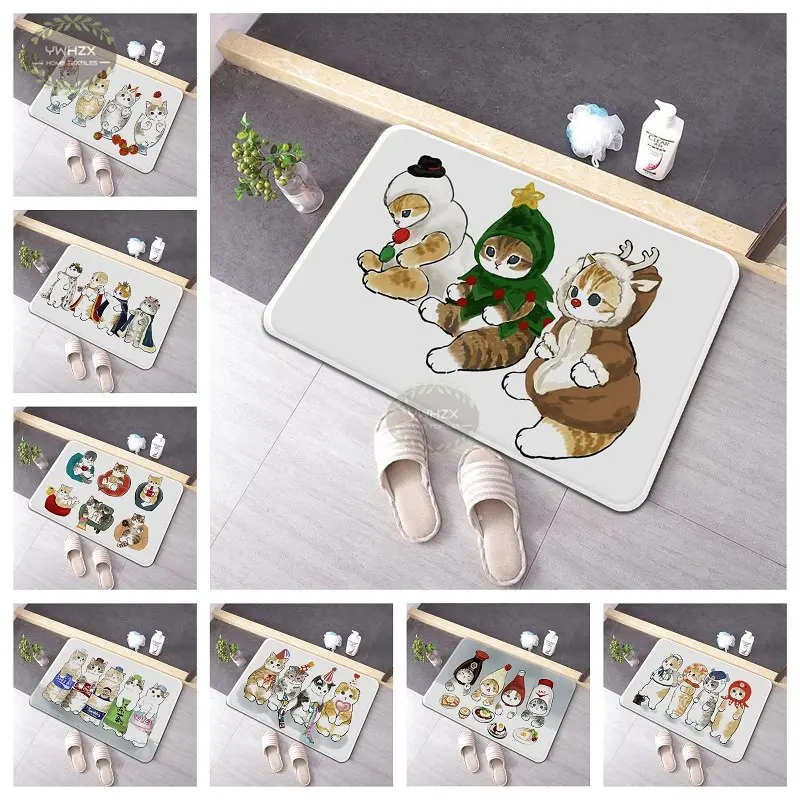 

Japanese Cute Cartoon Cat Modern Mat Anime Rug Fade Resistant Home Door Floor Kitchen Decoration Balcony Non-Slip Long Carpet