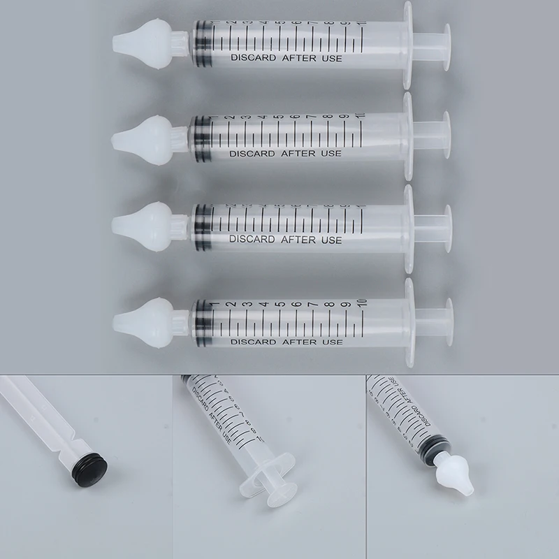 4 Pcs 10ML Baby Rhinitis Nasal Washer Baby Nose Clean Needle Tube Infant Care Nasal Aspirator Cleaner