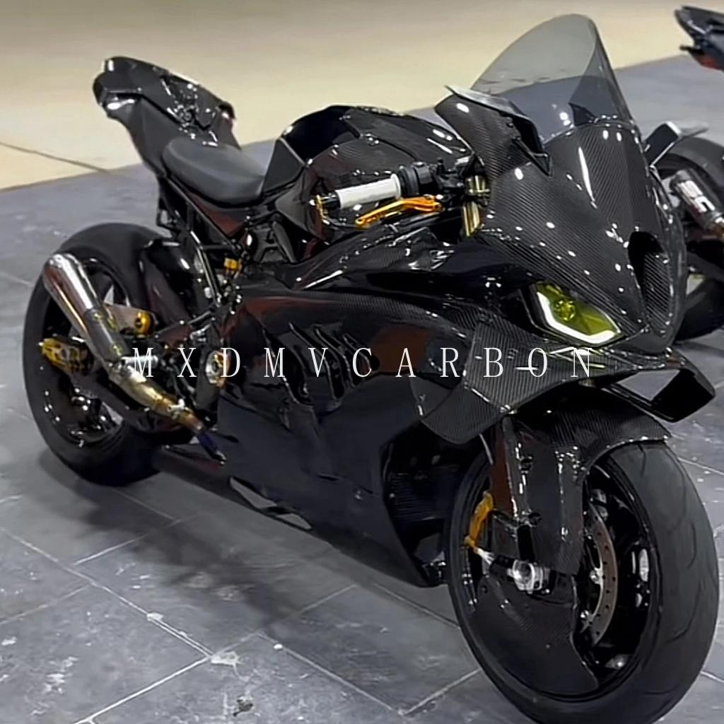 BMW M1000RR S1000RR 2024 - 2019 오토바이 부품 3K 순수 드라이 카본 파이버 펜더 사이드 패널 윙렛 퓨얼 바이크 페어링 키트