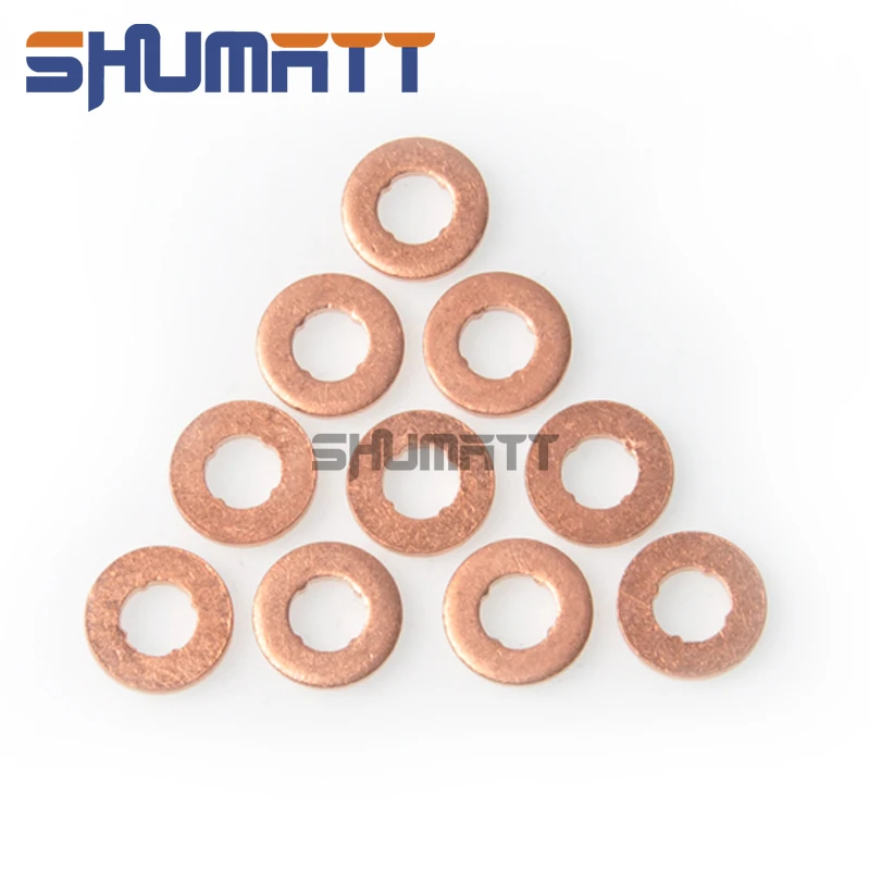 100PCS New Shumatt F00VC17504 Fuel Injector Copper Washer Shim For Injector