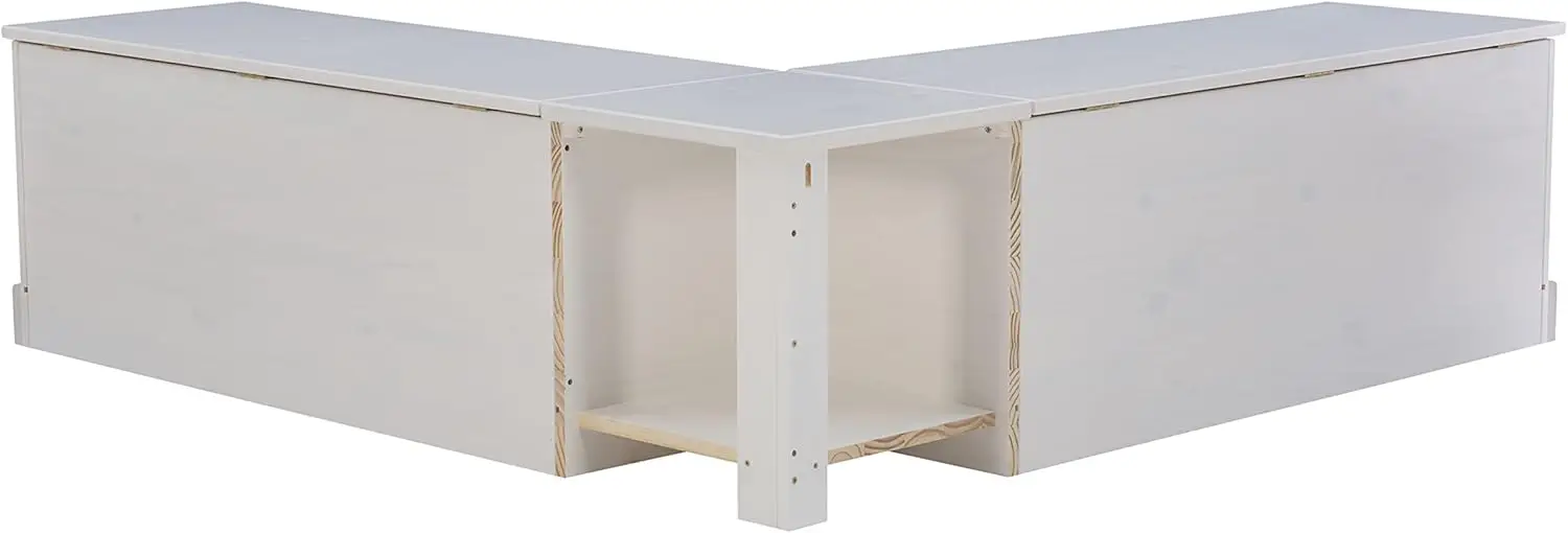 White Solid Pine Backless Nook Interior Storage coffee table coffe table cofee table coffee tables glass coffee table glasstable 5