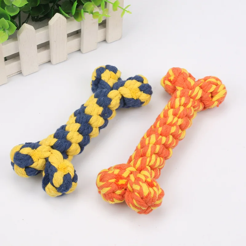 

Bones Shape Dog Toys for Small Large Dogs Bite Resistant Teething Cleaning Chew Toy Cotton Pet Puppy Molar Toys Pets Products