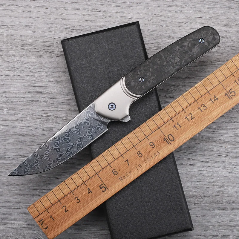 

Складной нож из дамасской стали RWL34, легкий и компактный, для повседневного использования, кемпинга, выживания