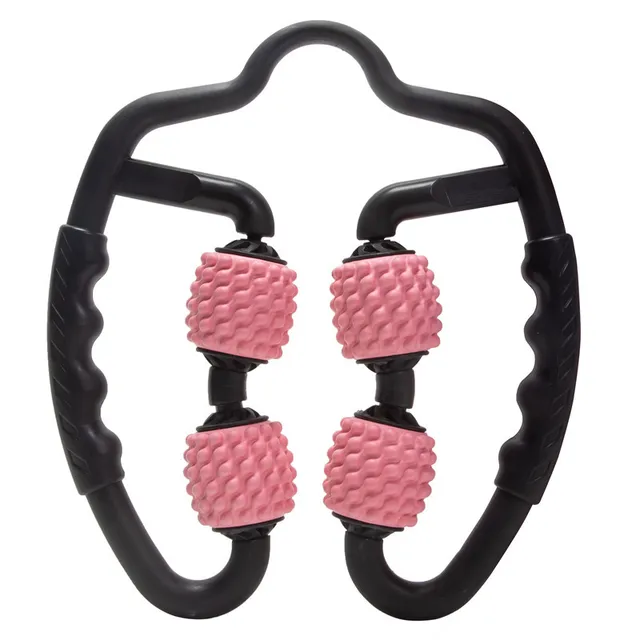 4-wheel leg slimmer soft rubber yoga exercise circular roller leg muscle relaxation foam massage stick leg clamp massage