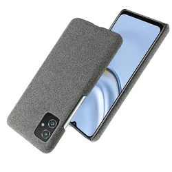 High - Quality Fabric Fashion Case - Felt Cloth Matte Slim Cover Protective Shell - Asus Zenfone 9 (Grey)