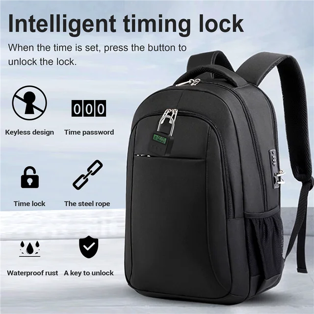 A42Z-Metal Timer Lock LCD Display Multi-Function Electronic Time 99 Hours Max Timing USB Rechargeable Timer Padlock 5