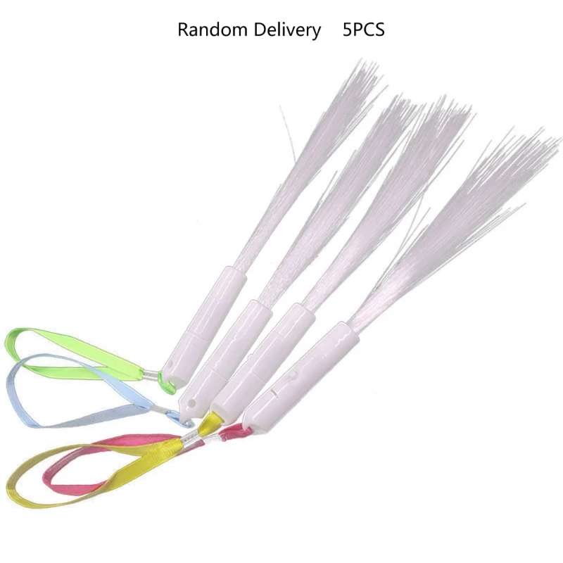 

5Pcs Fiber Wand Led Glow Sticks Wedding Wands with 3 Light Modes White for Birthday Glow Party 10 Inch